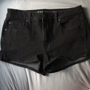 black denim shorts